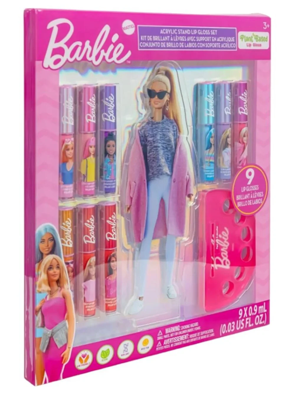 Barbie Plant Based Lip Gloss & Acrylic Storage, Display Stand NEW (No Doll)